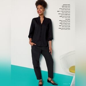 CAbi Composer Blouse Bright Idea Black Medium New M